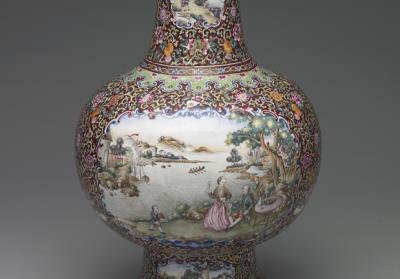 图片[2]-Painted enamel vase decorated with Western figures, Qianlong reign (1736-1795), Qing dynasty-China Archive